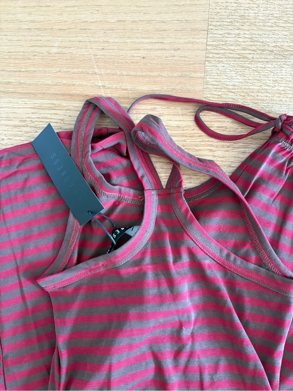 Women's Burgundy Stripe Set - Tank Top & Pants - Picture 2 of 3